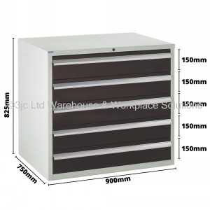 Euroslide Storage Cabinet 5 Drawer 825mm Type 1
